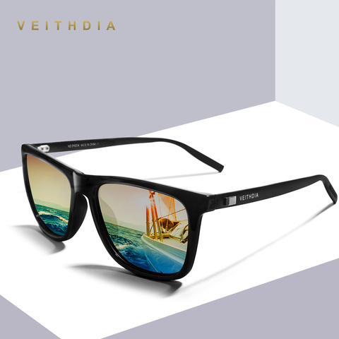 VEITHDIA – lunettes de soleil unisexe rétro en aluminium + TR90, verres polarisés carrés, Vintage, accessoires pour hommes/femmes ► Photo 1/6