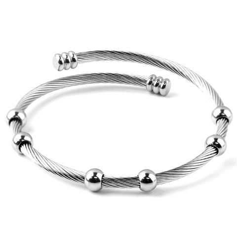 Bracelet multi-perles Simple atmosphère en acier inoxydable pur, accessoires de mode coréenne, tendance ► Photo 1/3