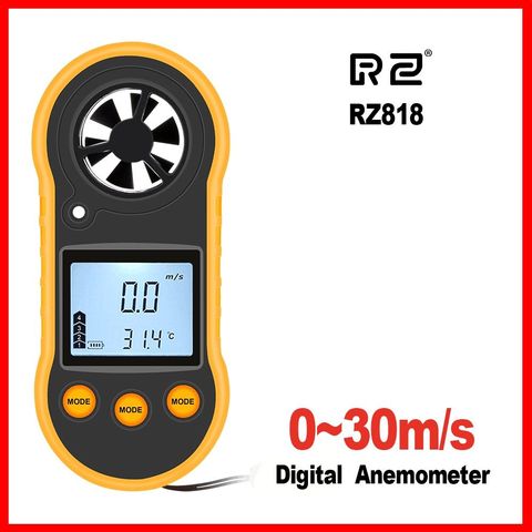 RZ Nouveau GM816 Portable Anémomètre Anemómetro Thermomètre Vent Gauge Meter Windmeter 30 m/s LCD Numérique À main Mesure ► Photo 1/6