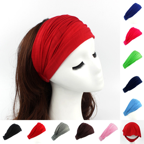 Dames coton Bandeau Head Band Bandeau Wrap Cou Foulard Cap 2 en 1 Bandana ► Photo 1/6