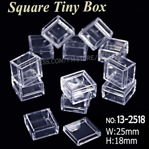 Mini boîte carrée de 25x18mm | Plastique transparent de stockage pour outil de bricolage, Nail Art bijoux accessoires perles pierres artisanat case conteneur ► Photo 1/4