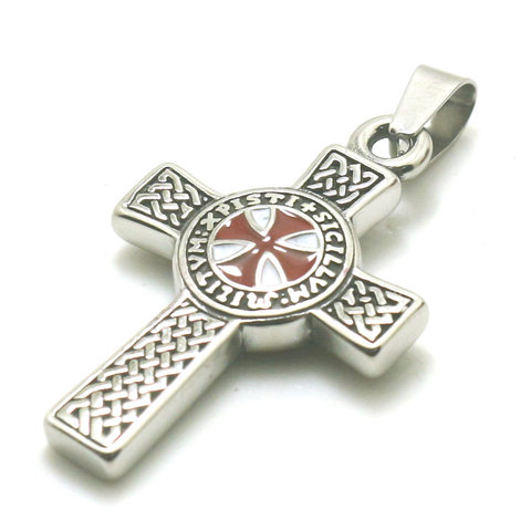 Chevaliers croix, pour homme et garçon, pendentif classique, en acier inoxydable 316l ► Photo 1/6