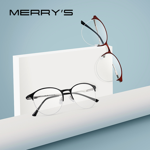 MERRYS DESIGN – lunettes ovales unisexe, monture tendance, pour hommes et femmes, myopie, Prescription, demi-optique, S2042 ► Photo 1/6
