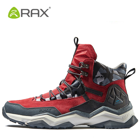 RAX – chaussures de randonnée imperméables en cuir véritable pour hommes, bottes de randonnée en montagne, respirantes, chaussures d'escalade en plein air ► Photo 1/6