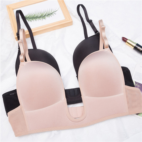 Sexy profond U coupe basse Push Up femmes Lingerie sans couture U soutien-gorge dos nu sous-vêtements pour mariage Sexy soutiens-gorge intimes femme livraison directe ► Photo 1/6