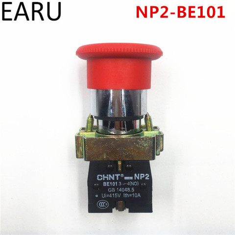 EARU NC-interrupteur d'urgence sans bouton, bouton d'arrêt champignon rouge, 600V 10A NP2-BE101, 1 pièce, équipement de levage, 22mm ► Photo 1/4