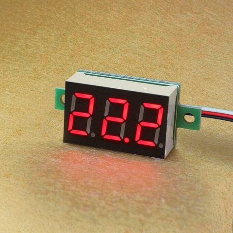 Mini voltmètre numérique 0.36 pouces DC 0-100V DC, rouge bleu vert LED, voltmètre numérique, 3 fils, 10 pièces/lot ► Photo 1/6