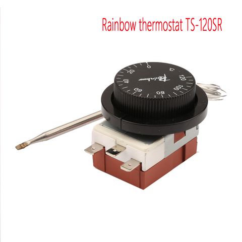 Thermostat capillaire arc-en-ciel 120, 0-TS-120SR C, interrupteur de température à 3 broches, contrôleur de température réglable, 3 pieds ► Photo 1/5