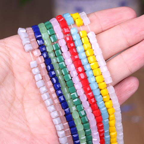 Perles en verre à facettes carrées de 3mm, 100 pièces/lot, fournitures artisanales ► Photo 1/6