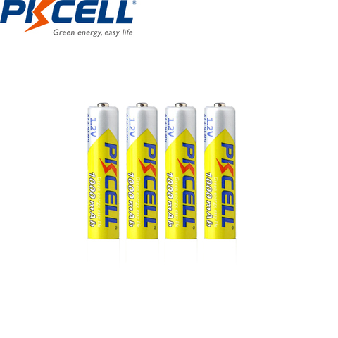 4 pièces PKCELL AAA batterie 1000mah 1.2v NIMH AAA piles rechargeables 3A aaa ni-mh piles batterie pour jouets de lampe de poche ► Photo 1/2