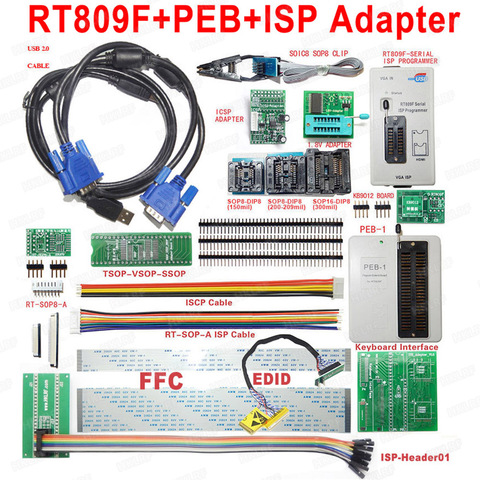 Programmateur 100% Original RT809F ISP avec carte de programmeur LCD ISP + Clip de Test SOP8 IC adaptateur 1.8V tsop8 EDID ligne de lecture ► Photo 1/6
