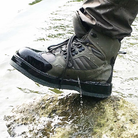 Chaussures de pêche à la mouche Aqua Sneakers respirant Rock Sport Wading Wading feutre semelle bottes séchage rapide antidérapant pour poisson pantalon vêtements ► Photo 1/1