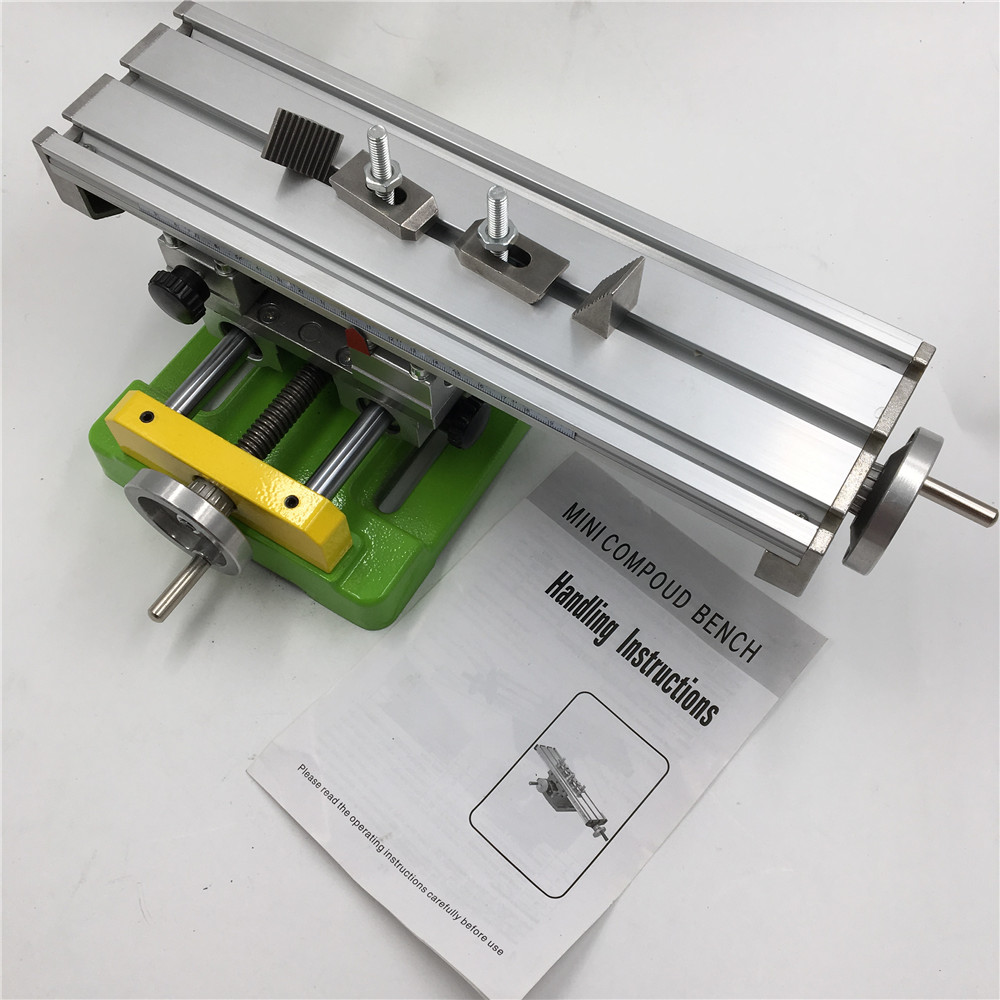 Mini fraiseuse de précision multifonctionnelle, étau de perceuse d'établi,  table de travail, axe X et Y, réglage des coordonnées, étau de table