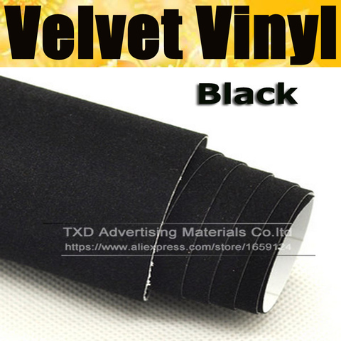 Tissu de daim noir, velours, Promotion, pour décoration intérieure et extérieure emballage de voiture en vinyl, 10/20/30/40/50/60x13 5 CM/Lot ► Photo 1/6