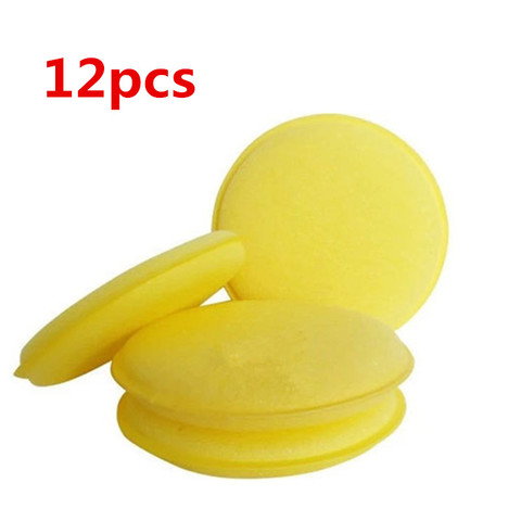 12 pièces/ensemble voiture Auto cire polonais mousse éponge main doux cire jaune éponge tampon épilation serviette éponge brosse voiture peinture soin nettoyage ► Photo 1/6