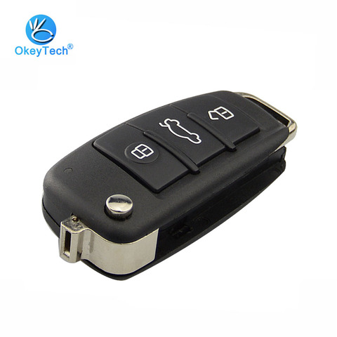 OkeyTech – coque de clé télécommande pliable à 3 boutons, pour Audi A6L Q7 A2 A3 A4 A6 A6L A8 TT, sans lame ► Photo 1/6