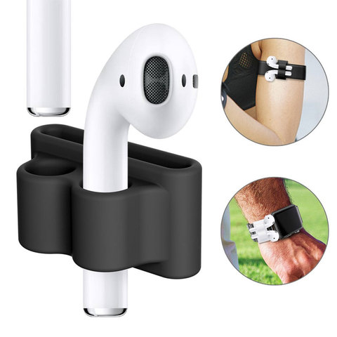 AirPods support en Silicone pince pour Apple sans fil écouteur prise support étui compatible avec Apple montre sport crochet pince Anti-perte ► Photo 1/6