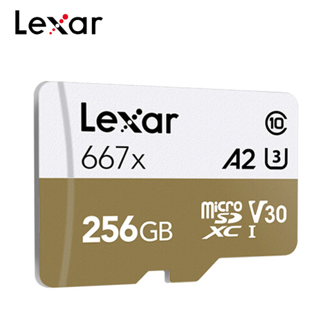 Carte Micro SD d'origine Lexar Professional 667x microSDXC UHS-I 256GB 64GB A2 classe 10 V30 U3 UHS-I carte mémoire TF ► Photo 1/6