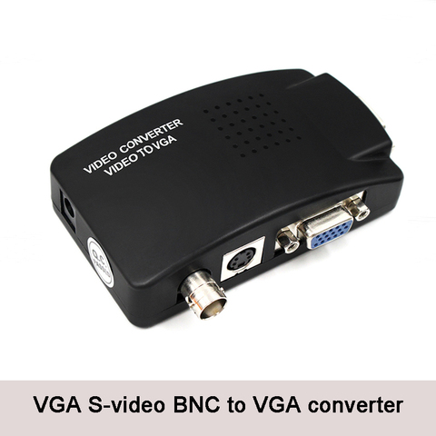 Convertisseur vidéo BNC vers VGA, entrée s-vidéo vers PC VGA, adaptateur de sortie, boîte de commutation numérique pour PC TV caméra DVD DVR ► Photo 1/6