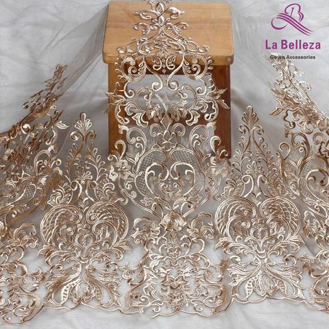 La Belleza-garniture en dentelle beige grise de 75cm de large, robe en dentelle grise, pour accessoires de mariée, 1 yard, nouveauté 2022 ► Photo 1/6