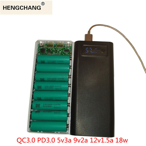 Batterie externe 18650 cas bricolage QC3.0 batterie externe 5V 9V 12V bricolage Batterie Chargeur Rapide Boîte coquille charge rapide PD2.0 3.0 18w ► Photo 1/6