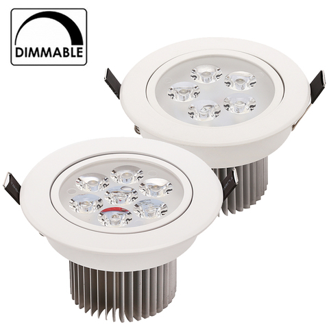 Spot lumineux led encastrable pour le plafond, éclairage d'intérieur, lumière à intensité réglable, 3/4/5/7W, AC 110/220V ► Photo 1/1