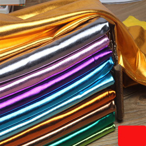 150 cm * 50 cm Stretch brillant feuille d'or bronzant Spandex tissu matériel PU brillant en cuir tissu pour bricolage scène cosplay costume robe ► Photo 1/1