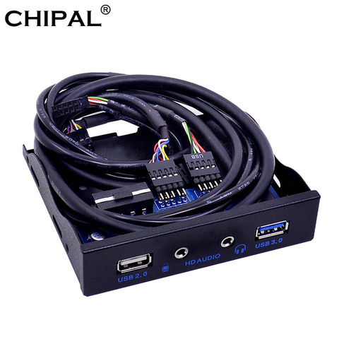 CHIPAL 20 Broches 4 Port USB 3.0 Panneau Avant USB 2.0 Hub HD Audio 3.5mm Écouteur Jack MICRO Interface pour PC De Bureau 3.5 