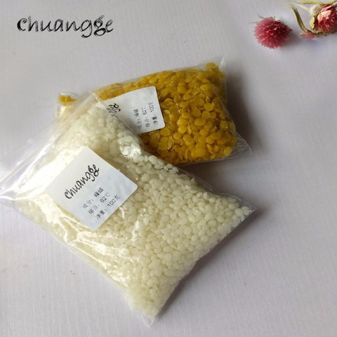 CHUANGGE 100g Pur Naturel Cire D'abeille Bougies Effectuer Des Fournitures 100% Pas Ajouté De Soja Cire Rouge À Lèvres BRICOLAGE Matériel Jaune Abeille Cire cera Flava ► Photo 1/6