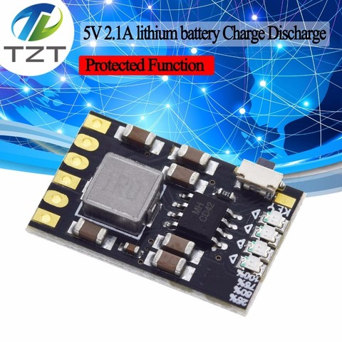 TZT DC 5V 2.1A puissance Mobile bricolage carte 4.2V Charge/décharge (boost) batterie indicateur de protection module 3.7V lithium 18650 ► Photo 1/6