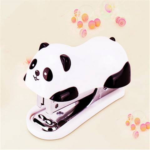Mini agrafeuse dessin animé Panda 1 pièce, fournitures scolaires de papeterie, reliure à Clip papier ► Photo 1/6