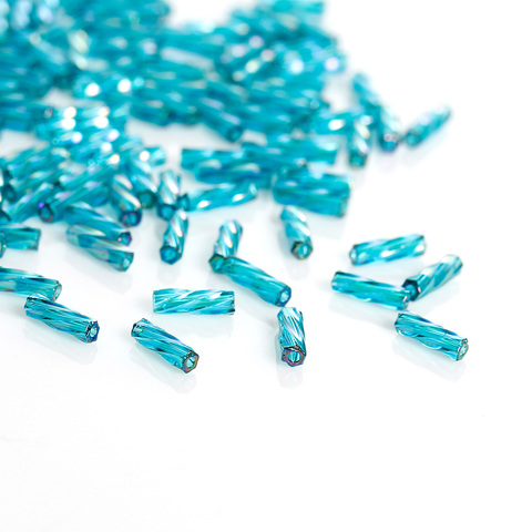 Doreen-perles de semence en verre japonaises, Bugle torsadé d'environ 6mm x 2mm, trou: 0.8mm,10 grammes (environ 400 pièces) ► Photo 1/2