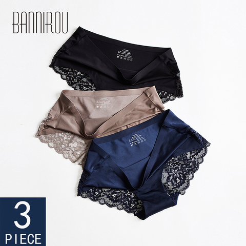 BANNIROU Seamless Panties For Woman Underwear Sexy Lace Briefs