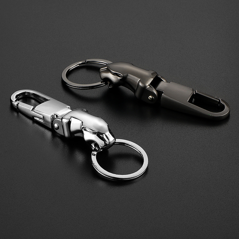 Porte-clés automatique en alliage de Zinc porte-clés porte-clés Fob hommes tête de léopard taille porte-clés suspendu pour Jaguar f-pace XJ XE XF ► Photo 1/6
