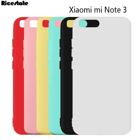Coque arrière en silicone pour Xiaomi Mi note 3, 5.5 pouces, couleur unie, Matte, ultra-mince ► Photo 1/6