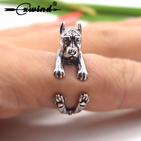 Cxwind – bagues Punk Vintage 3D pour femmes, bijoux à breloques, ajustable, Boho Chic, chiot, chien, Animal, livraison directe ► Photo 1/6