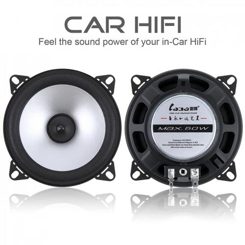 Haut-parleur Coaxial 12V pour voiture | 2 pièces, 4 pouces 60W 88dB, 2 voies, porte de véhicule, Auto Audio, musique stéréo, pleine gamme, fréquence ► Photo 1/6