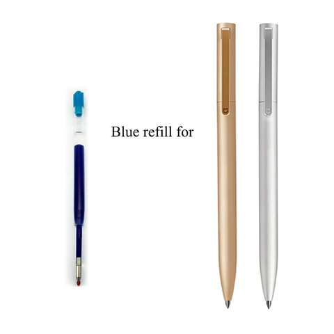 Recharge d'encres de couleur bleue 0.5MM pour stylo Xiaomi Mijia, Version en métal uniquement pour stylo Mijia de couleur or et argent ► Photo 1/6