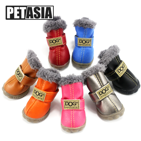 Vente chaude Chaussures D'hiver Pet Dog Étanche 4 pcs/ensemble Petit Grand Chien Bottes de Coton Antidérapant XS XL pour chiHuaHua Pet Produit PETASIA ► Photo 1/6