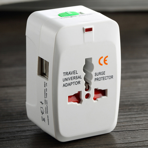 Adaptateur universel de prise de courant, 2 ports USB, chargeur de courant AC avec prise de convertisseur AU US UK EU ► Photo 1/6