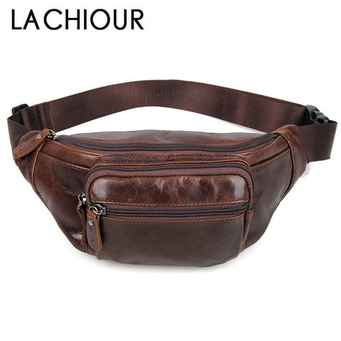 LACHIOUR-sac banane en cuir masculin, sacoche pour téléphone, sacoche de ceinture de voyage masculine ► Photo 1/6