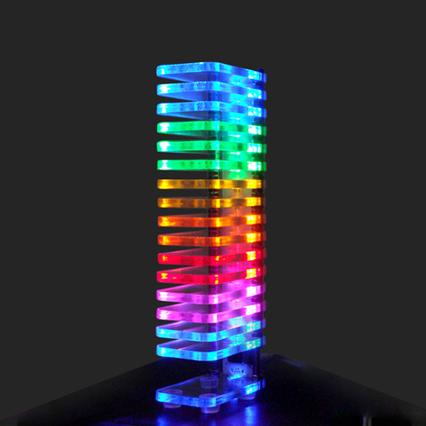 AIYIMA LED musique Audio spectre indicateur KS16 fantaisie cristal cube LED Home cinéma kit de bricolage musique spectre VU tour ► Photo 1/5