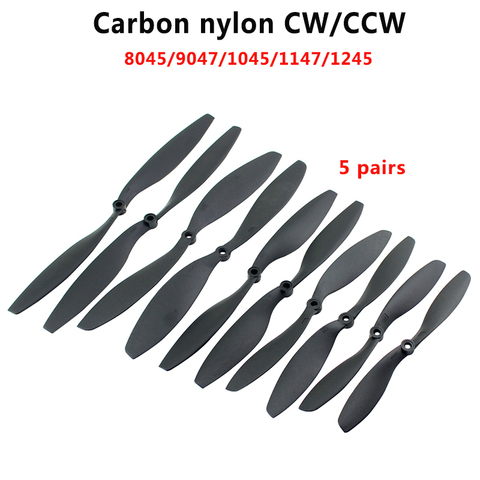 5 paires d'hélices en Fiber de carbone et Nylon 8045/9047/1045/1147/1245, accessoires CW/CCW pour Drone UAV RC Qudcopter VS APC Prop ► Photo 1/5