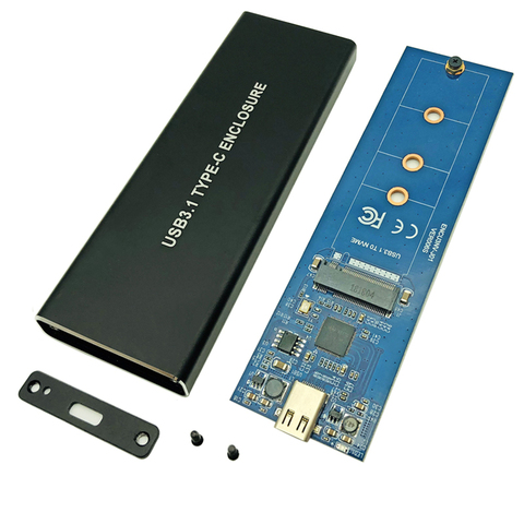 NVMe-boîtier disque dur, M.2 vers USB SSD, USB 3.1, Type de boîtier °c, 3.1 M, connecteur de clé pour 2230, 2242, 2260 ► Photo 1/6