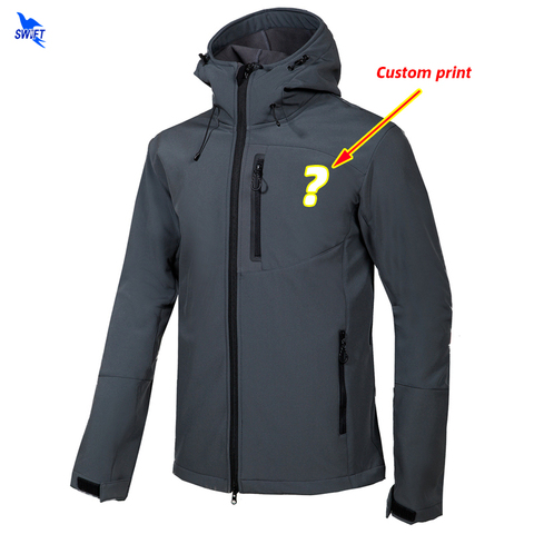 Veste à capuche Softshell pour homme, manteau imperméable en molleton chaud, vêtement d'extérieur, de randonnée, de ski, de chasse, de Camping ► Photo 1/6