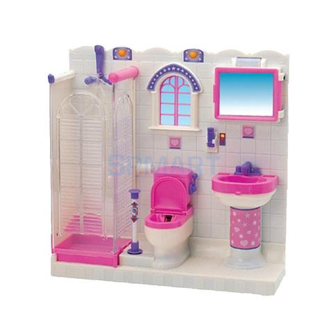 Maison de poupée Miniature en plastique, meubles de salle de bain, ensemble de jeu pour poupées, accessoires de meubles de décoration, scènes de vie, jouet bricolage pour filles ► Photo 1/6