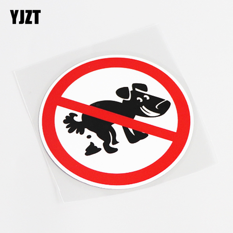Yzzt-autocollants de voiture en PVC, marque d'avertissement, 9.5CM x 9.5CM, 13-0533, drôle, contre la défécation animale, est interdit ► Photo 1/2