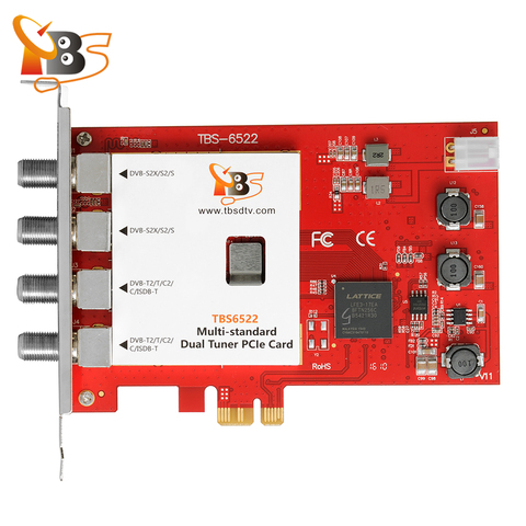 TBS6522 DVB-S2X/S2/S/T2/T/C2/C/ISDB-T Double Tuner PCI-e Carte soutien VCM, CCM, QPSK, 8PSK, 16 32APSK, 32 32APSK ► Photo 1/6