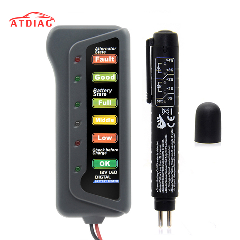 Testeur de liquide de frein 12V, meilleur prix, testeur de batterie de voiture, analyseur de Test numérique LCD, alternateur de système automatique ► Photo 1/6