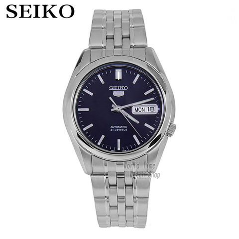 Montre SEIKO. 5 Automatique Mécanique hommes imperméables en acier montre Double langue calendrier SNK355K1 SNK357K1 ► Photo 1/1